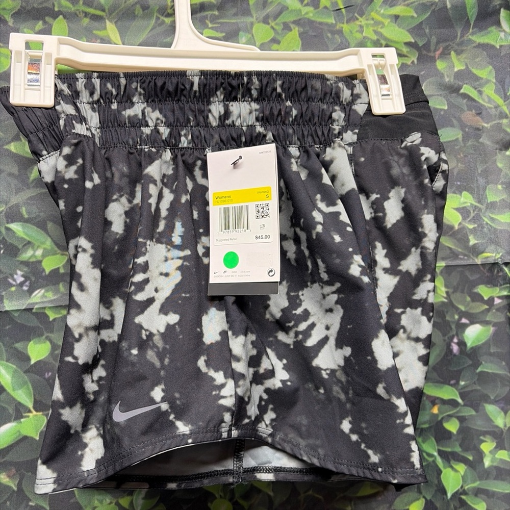 Nike Dri Fit One Brief Lined 3" Shorts Womens Small Gray Black Printed Training